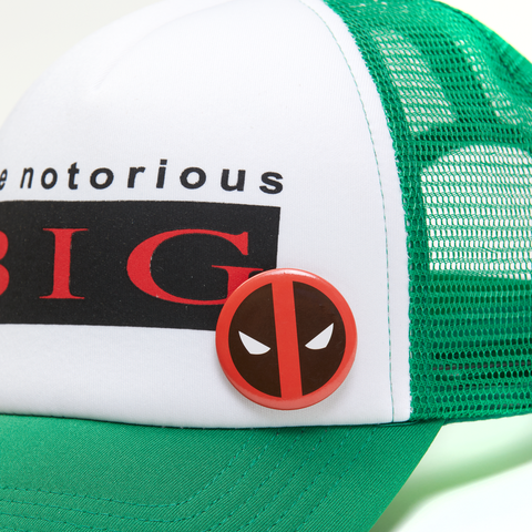 Notorious BIG x Deadpool Green Snapback Trucker Hat w/ Pin