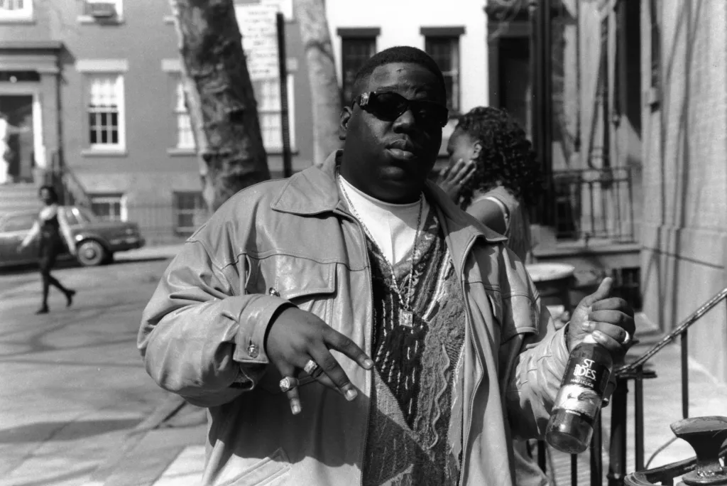 The Notorious B.I.G. on the streets of Brooklyn